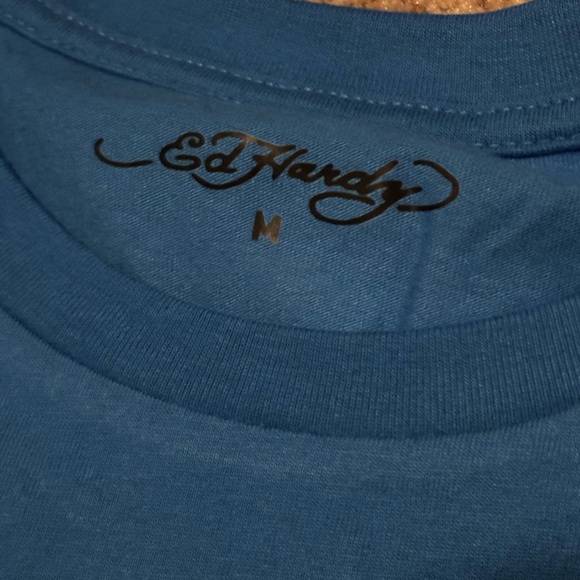 ED HARDY BLUE SHIRT MEDIUM - Picture 3 of 4